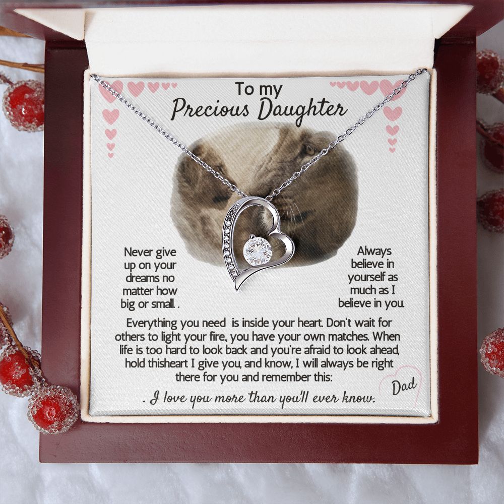 To my precious daughter forever necklace