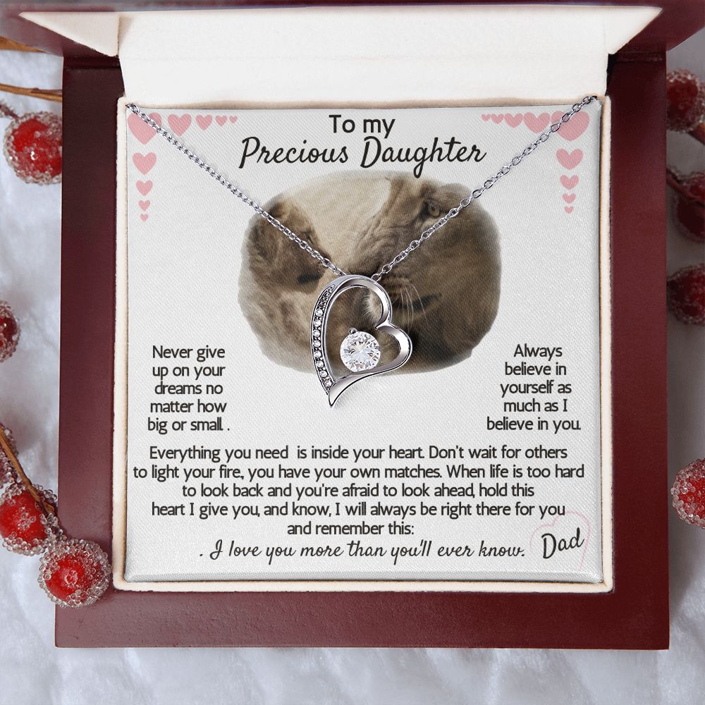 Never give up on your dreams, Always believe in yourself. Love Dad