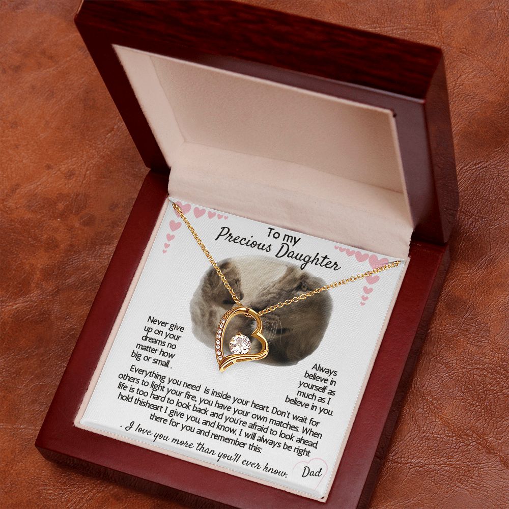 To my precious daughter forever necklace