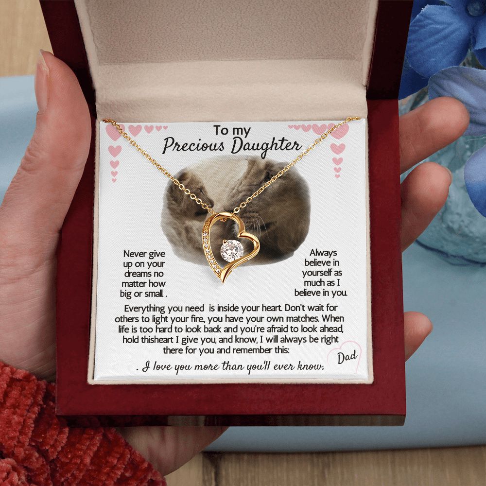 To my precious daughter forever necklace