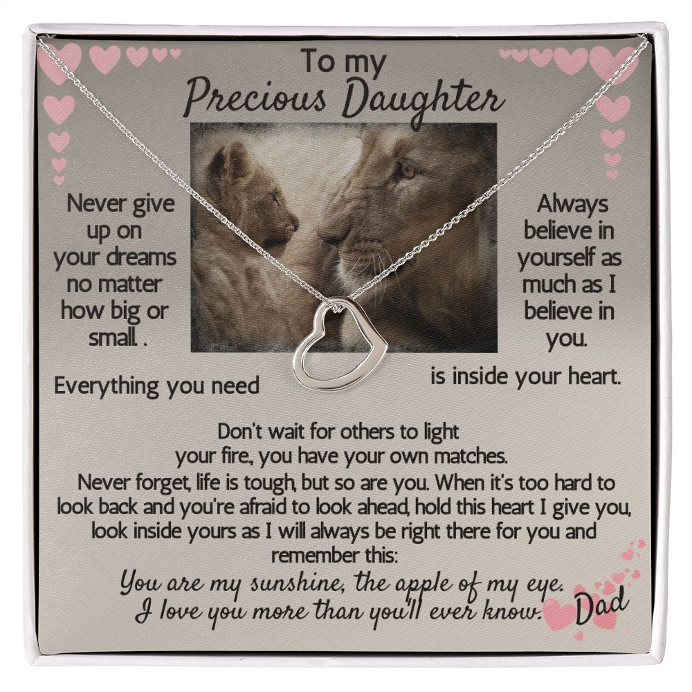 Never give up on your dreams, Always believe in yourself. Love Dad