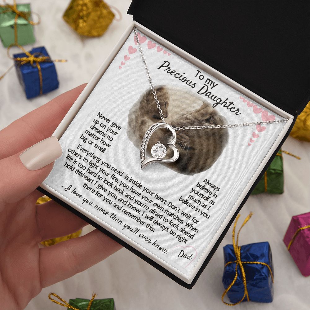 To my precious daughter forever necklace
