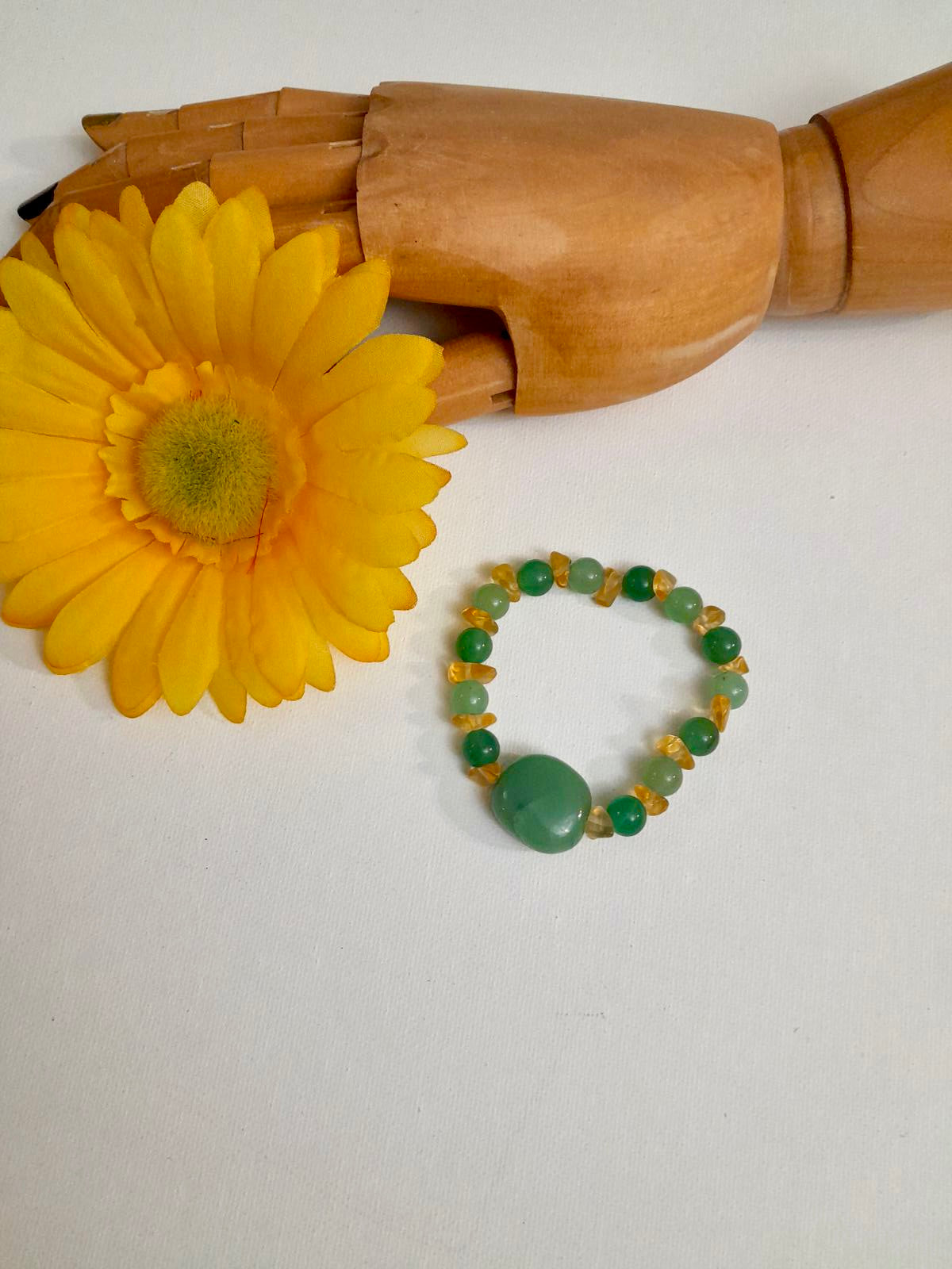 Natural Genuine Aventurine/Citrine/Jade Stone Crystal Bracelet