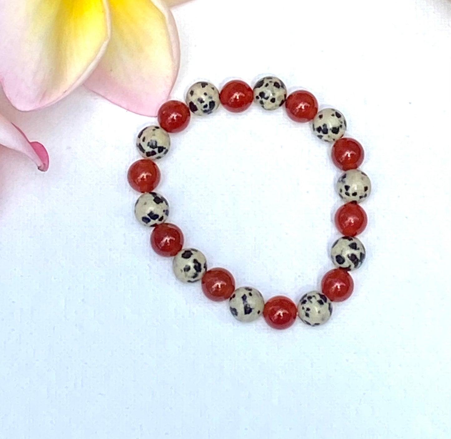 Natural Stone Crystal Bracelet Carnelian Dalmatian Jasper