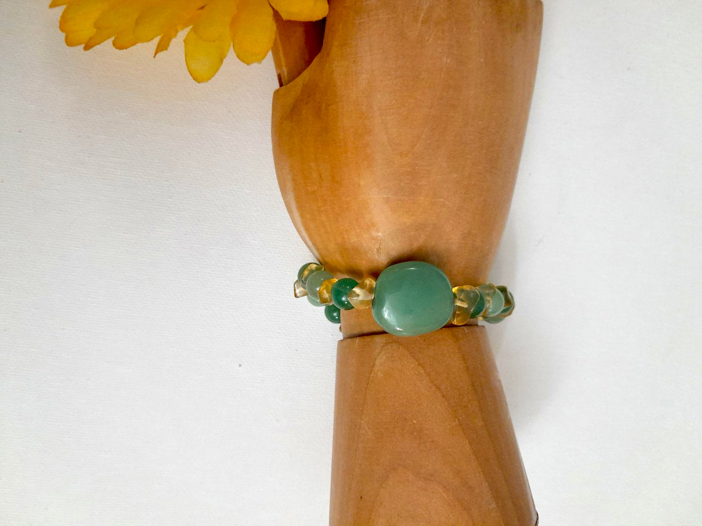 Natural Genuine Aventurine/Citrine/Jade Stone Crystal Bracelet