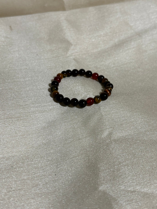 Dark brown and red bead bracelet
