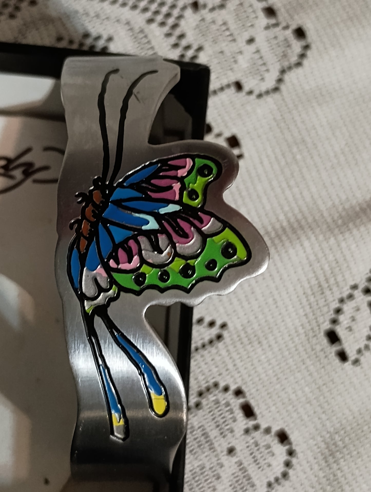 Original, Authentic Ed Hardy by Christian Audigier Butterfly Cuff Stainless Steel Bracelet