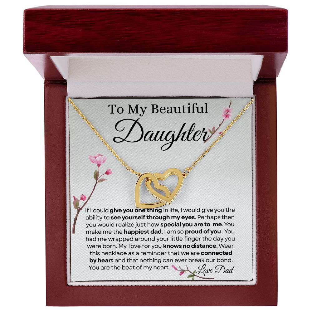 To my beautiful daughter interlocking hearts Love Dad