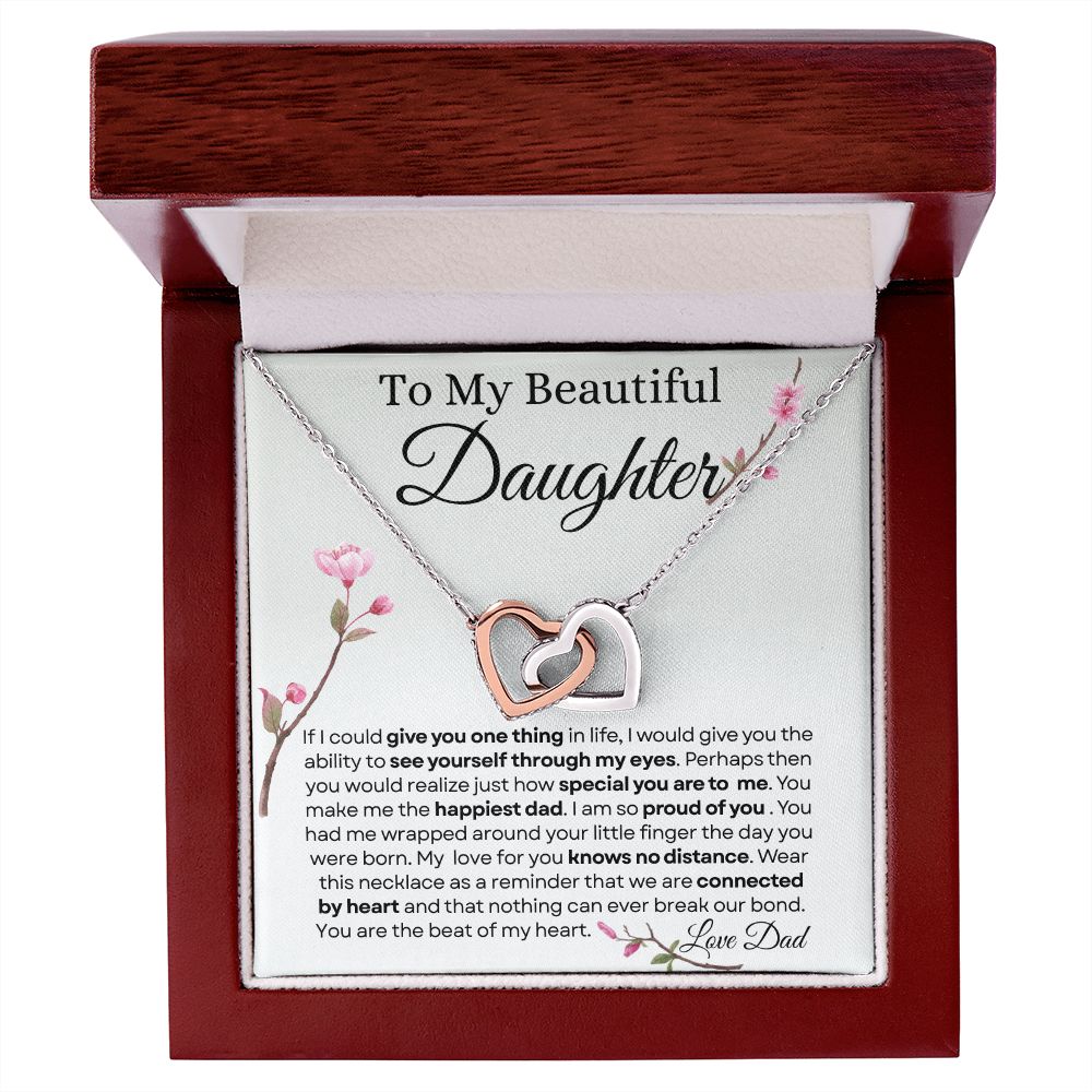 To my beautiful daughter interlocking hearts Love Dad