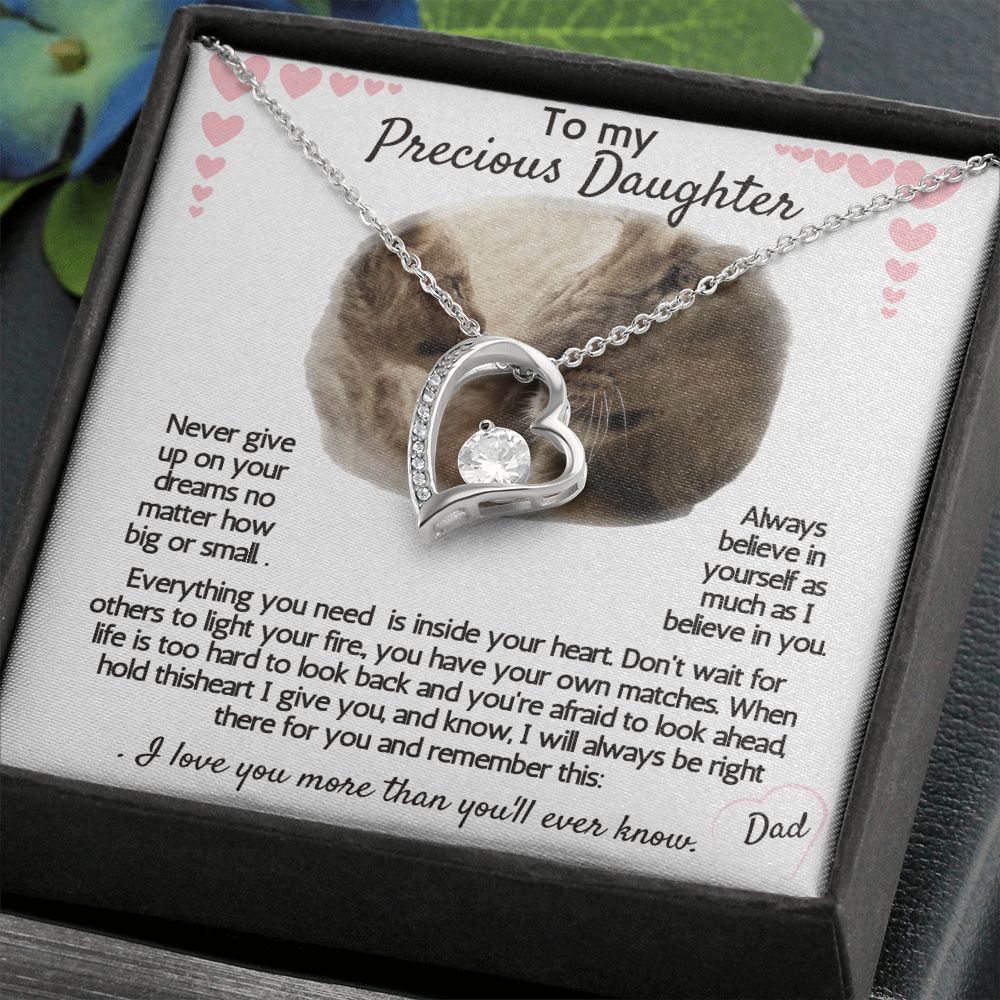 To my precious daughter forever necklace