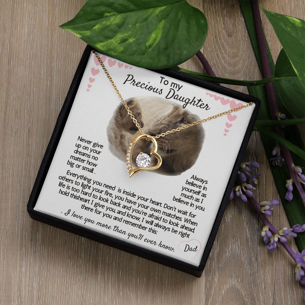 To my precious daughter forever necklace