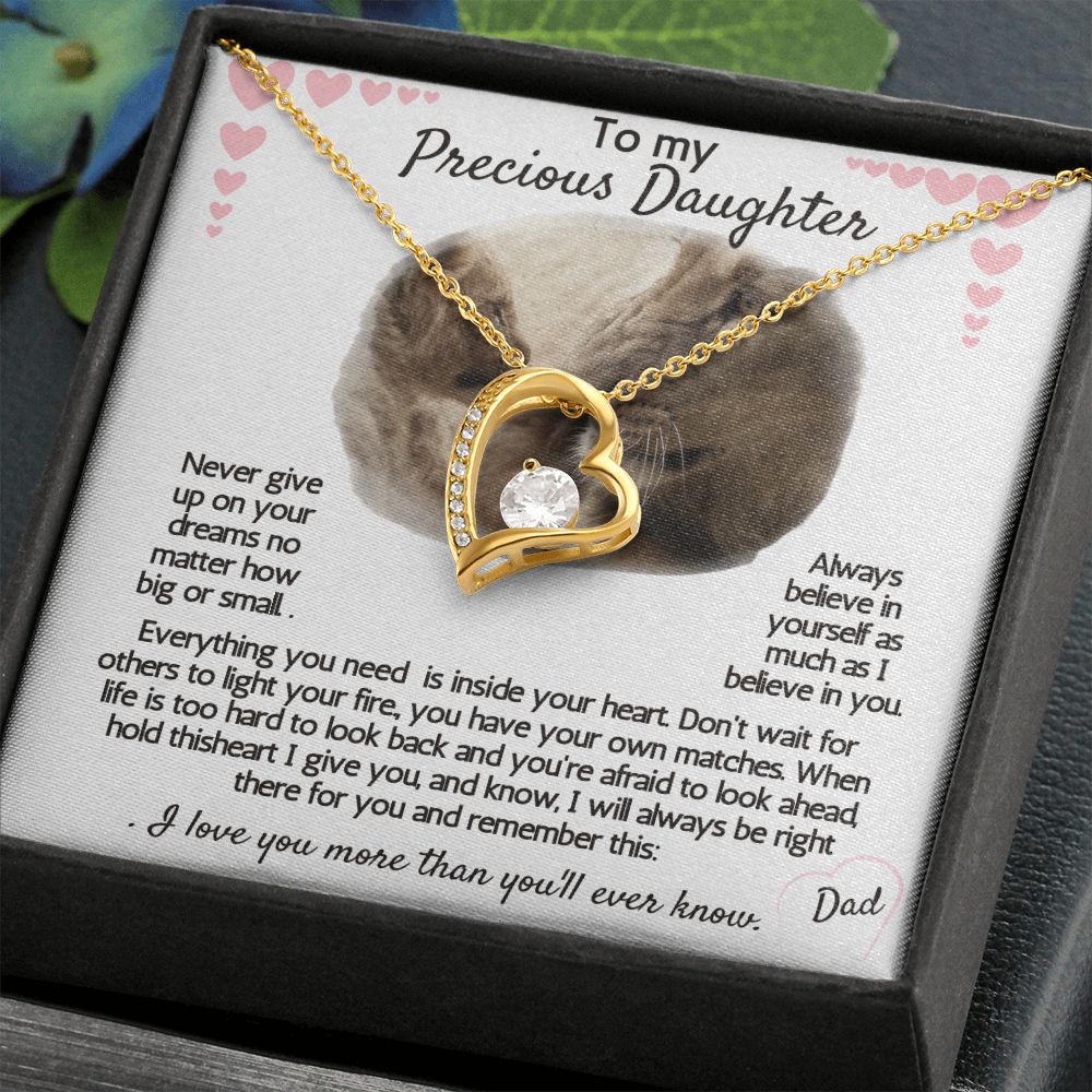 To my precious daughter forever necklace