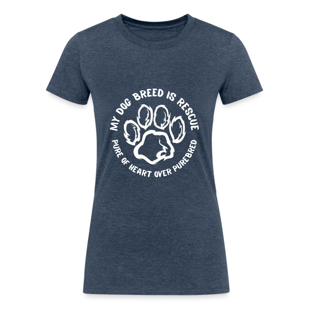 Women's Tri-Blend Organic T-Shirt - heather navy