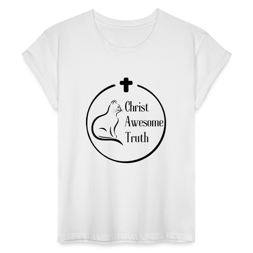 Women's Relaxed Fit CAT T-Shirt - white