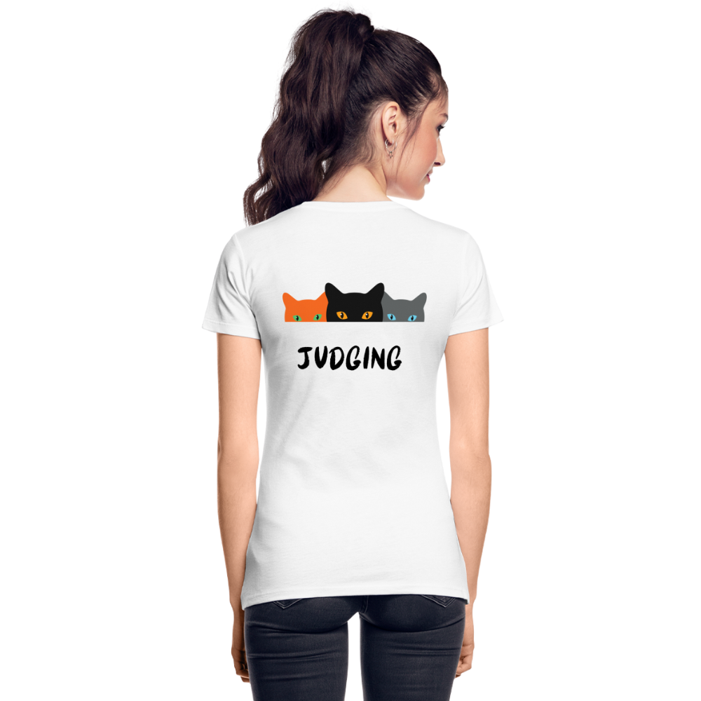 Women’s Premium Organic T-Shirt Always Judging - white