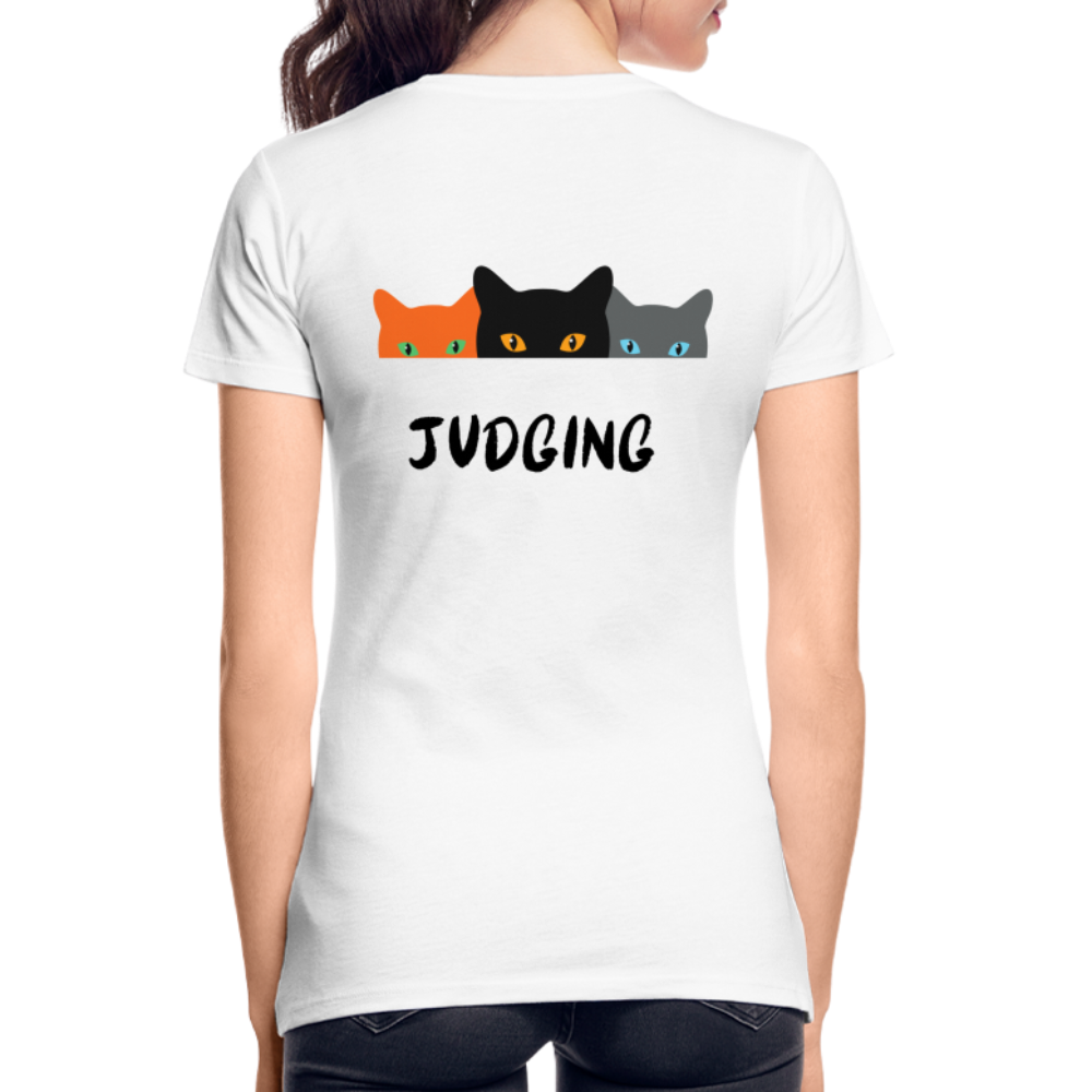 Women’s Premium Organic T-Shirt Always Judging - white