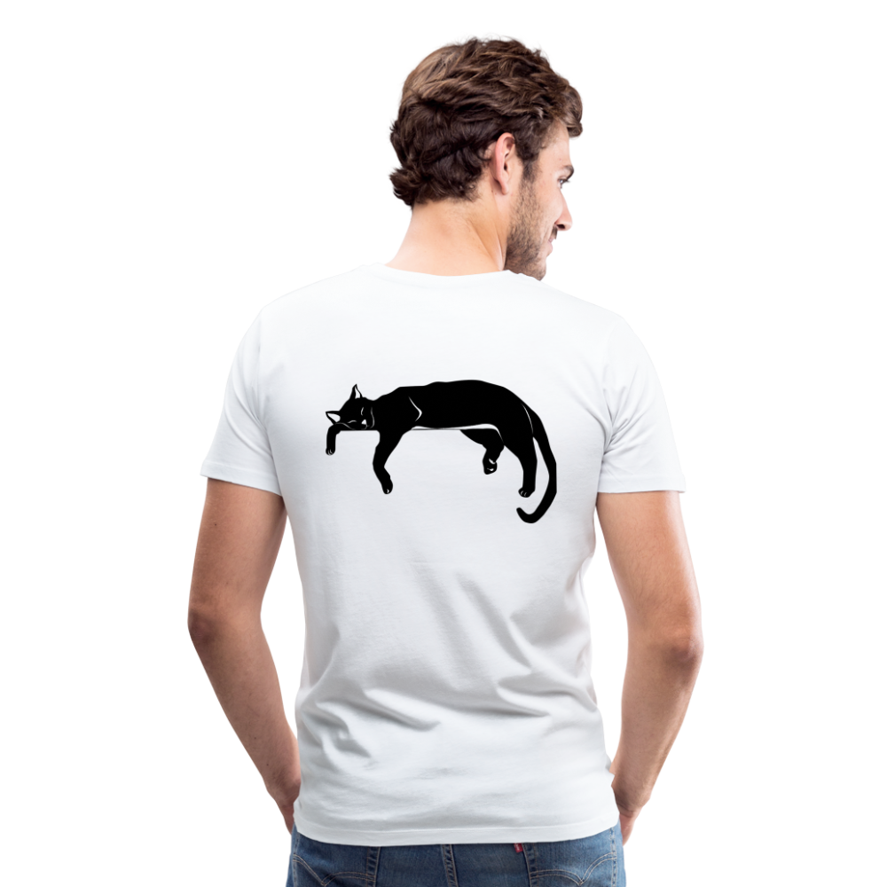 Men's Premium T-Shirt Live in the moment cat t-shirt - white