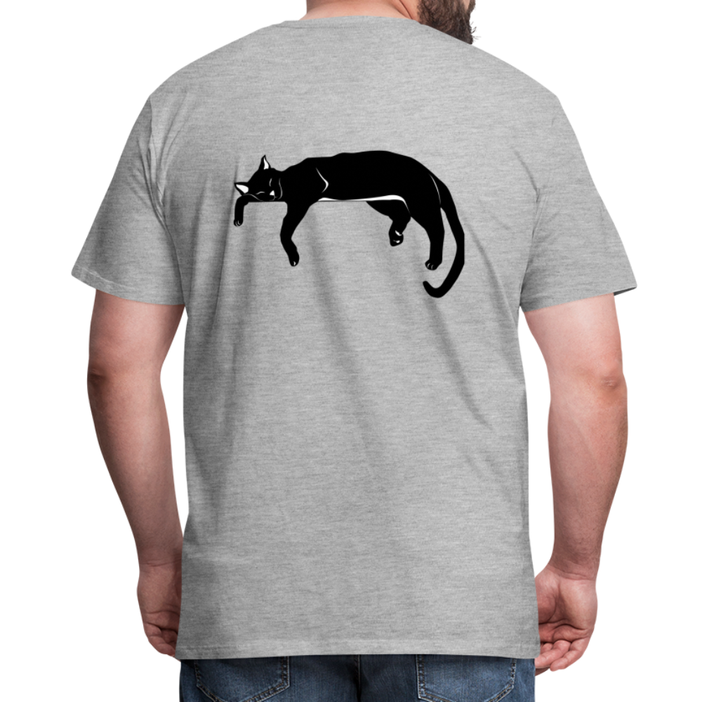 Men's Premium T-Shirt Live in the moment cat t-shirt - heather gray