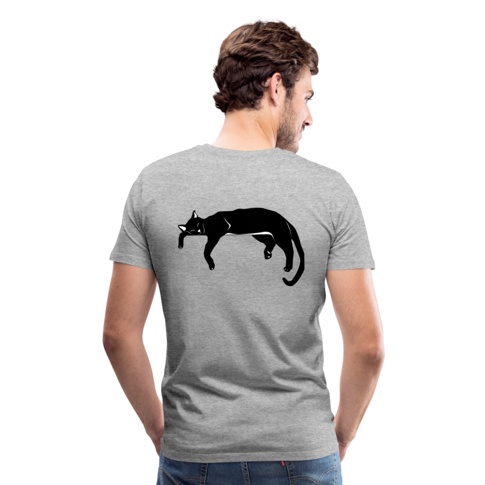 Men's Premium T-Shirt Live in the moment cat t-shirt - heather gray