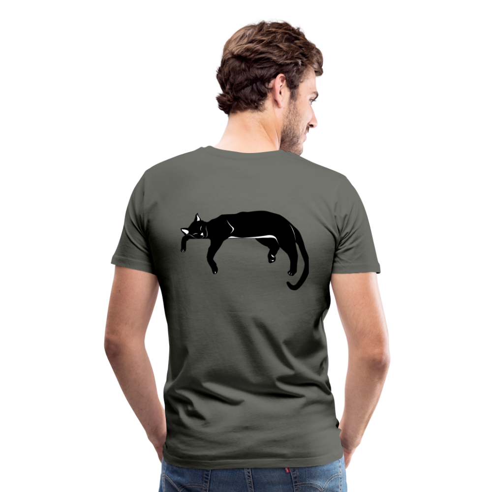 Men's Premium T-Shirt Live in the moment cat t-shirt - asphalt gray