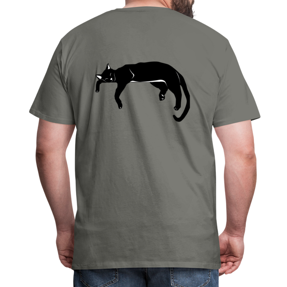 Men's Premium T-Shirt Live in the moment cat t-shirt - asphalt gray