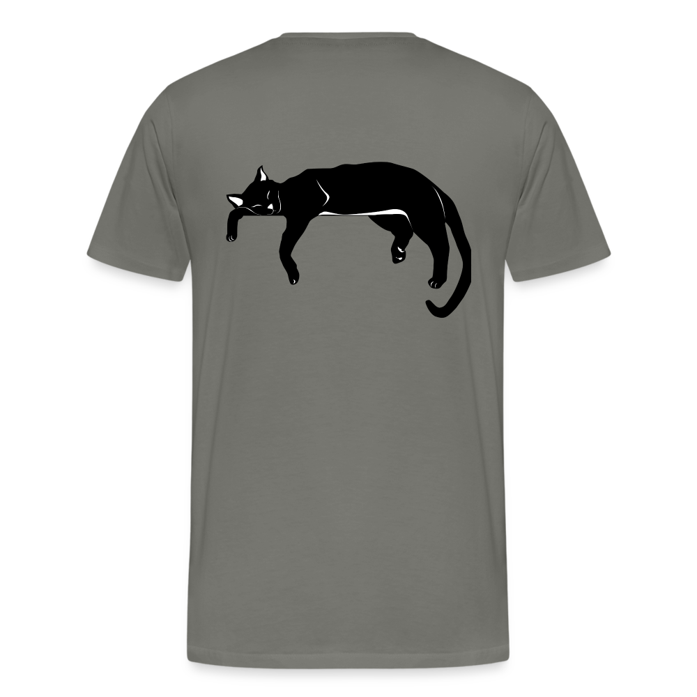 Men's Premium T-Shirt Live in the moment cat t-shirt - asphalt gray