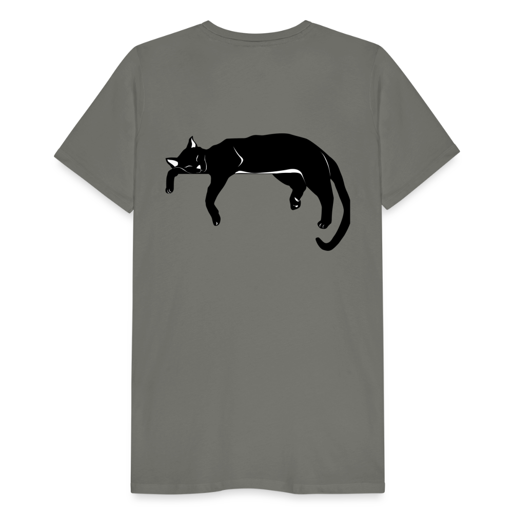 Men's Premium T-Shirt Live in the moment cat t-shirt - asphalt gray