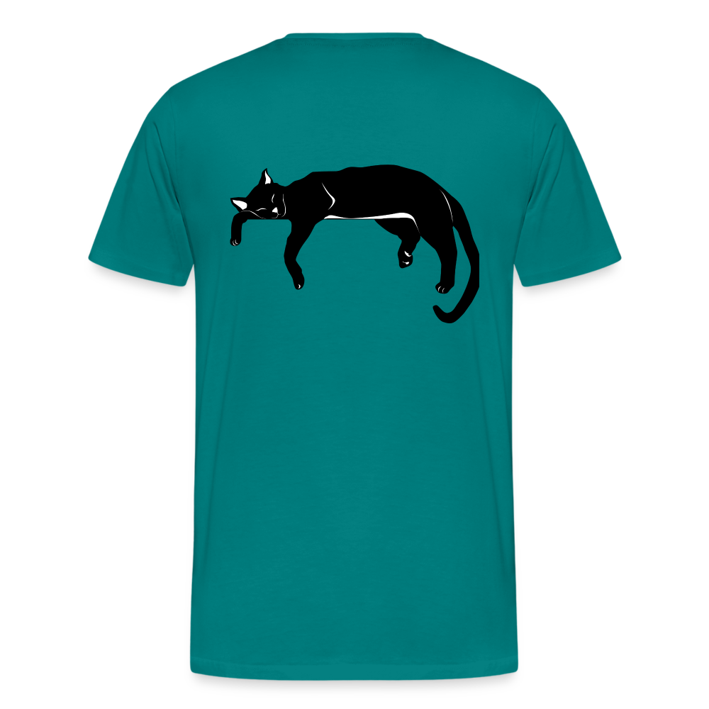 Men's Premium T-Shirt Live in the moment cat t-shirt - teal