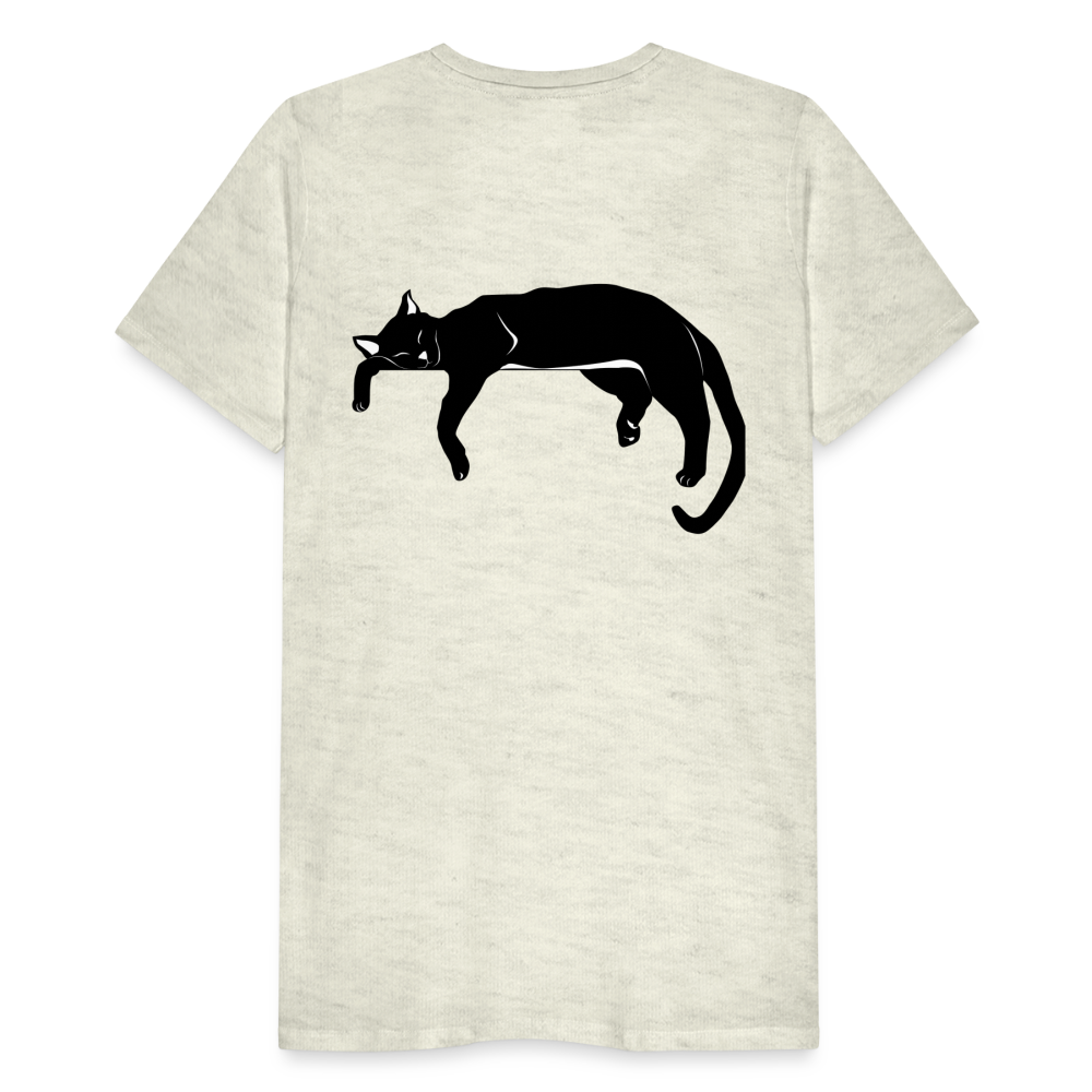 Men's Premium T-Shirt Live in the moment cat t-shirt - heather oatmeal