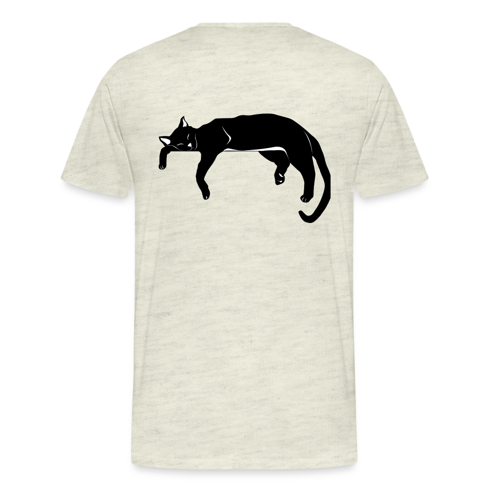 Men's Premium T-Shirt Live in the moment cat t-shirt - heather oatmeal