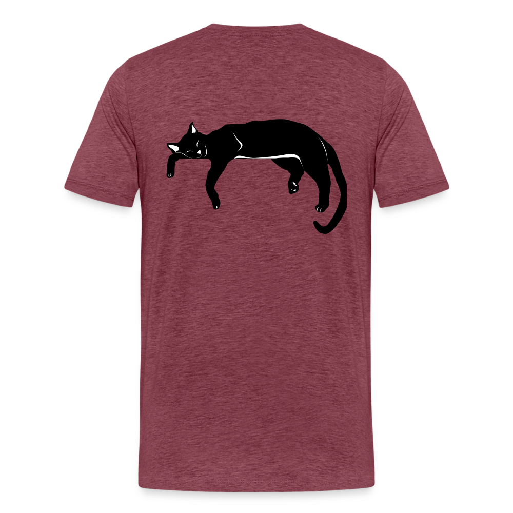 Men's Premium T-Shirt Live in the moment cat t-shirt - heather burgundy