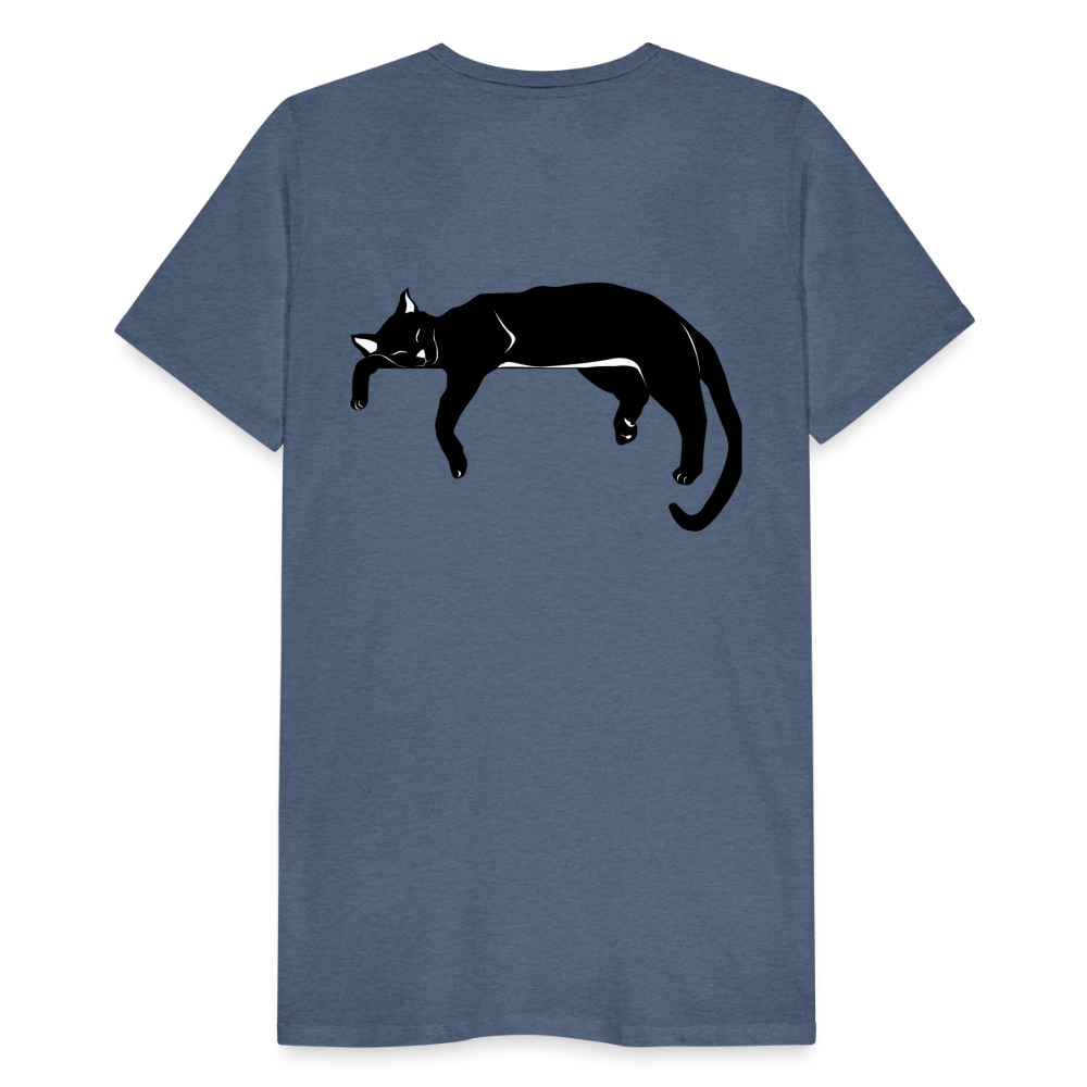 Men's Premium T-Shirt Live in the moment cat t-shirt - heather blue