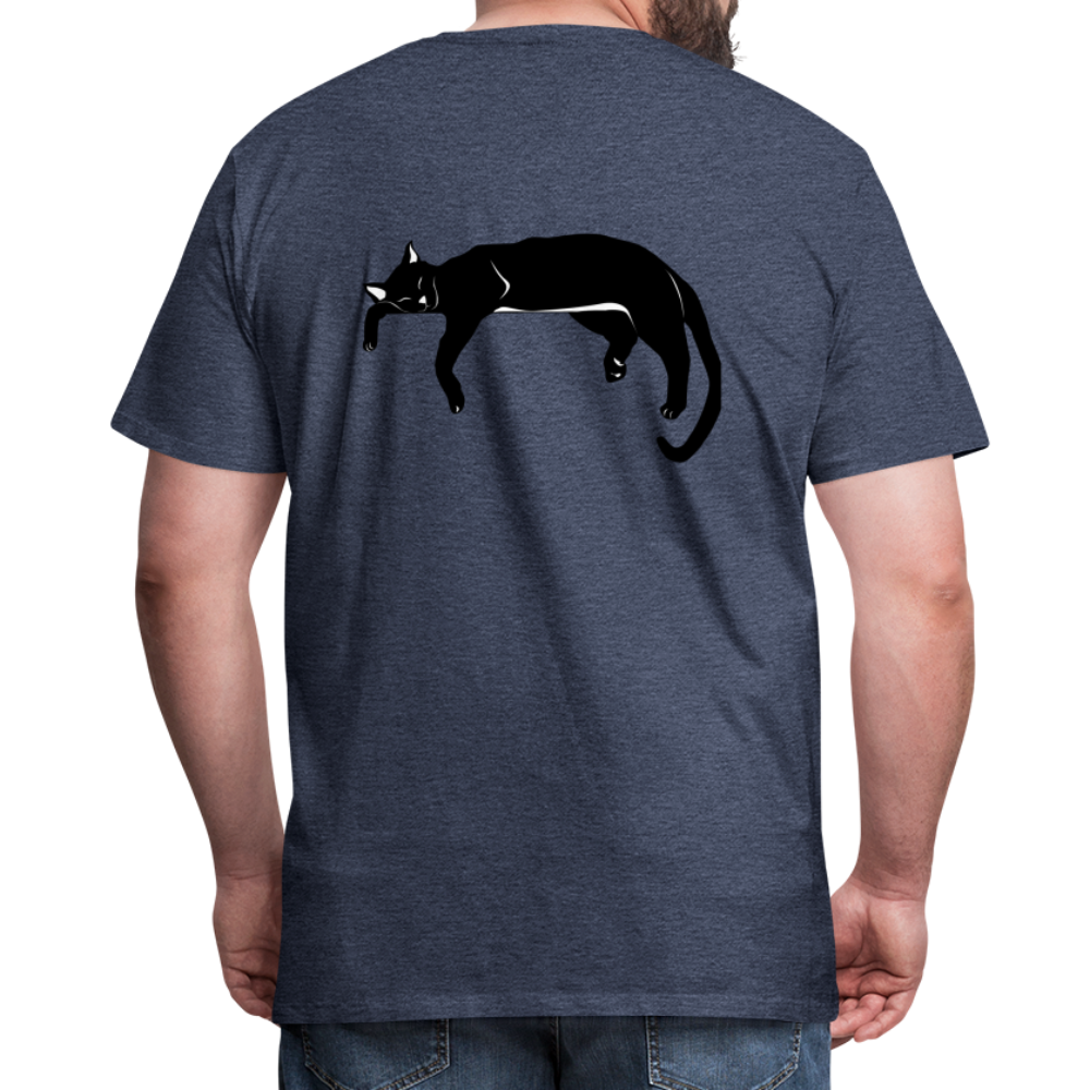 Men's Premium T-Shirt Live in the moment cat t-shirt - heather blue