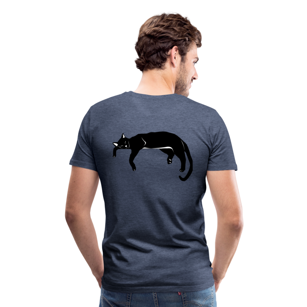 Men's Premium T-Shirt Live in the moment cat t-shirt - heather blue