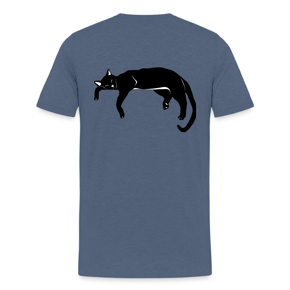 Men's Premium T-Shirt Live in the moment cat t-shirt - heather blue