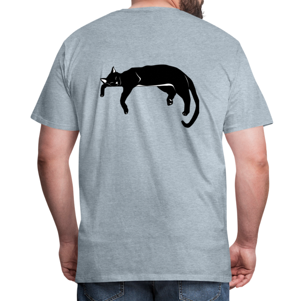 Men's Premium T-Shirt Live in the moment cat t-shirt - heather ice blue