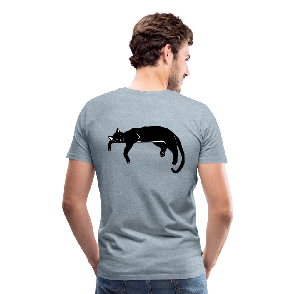 Men's Premium T-Shirt Live in the moment cat t-shirt - heather ice blue