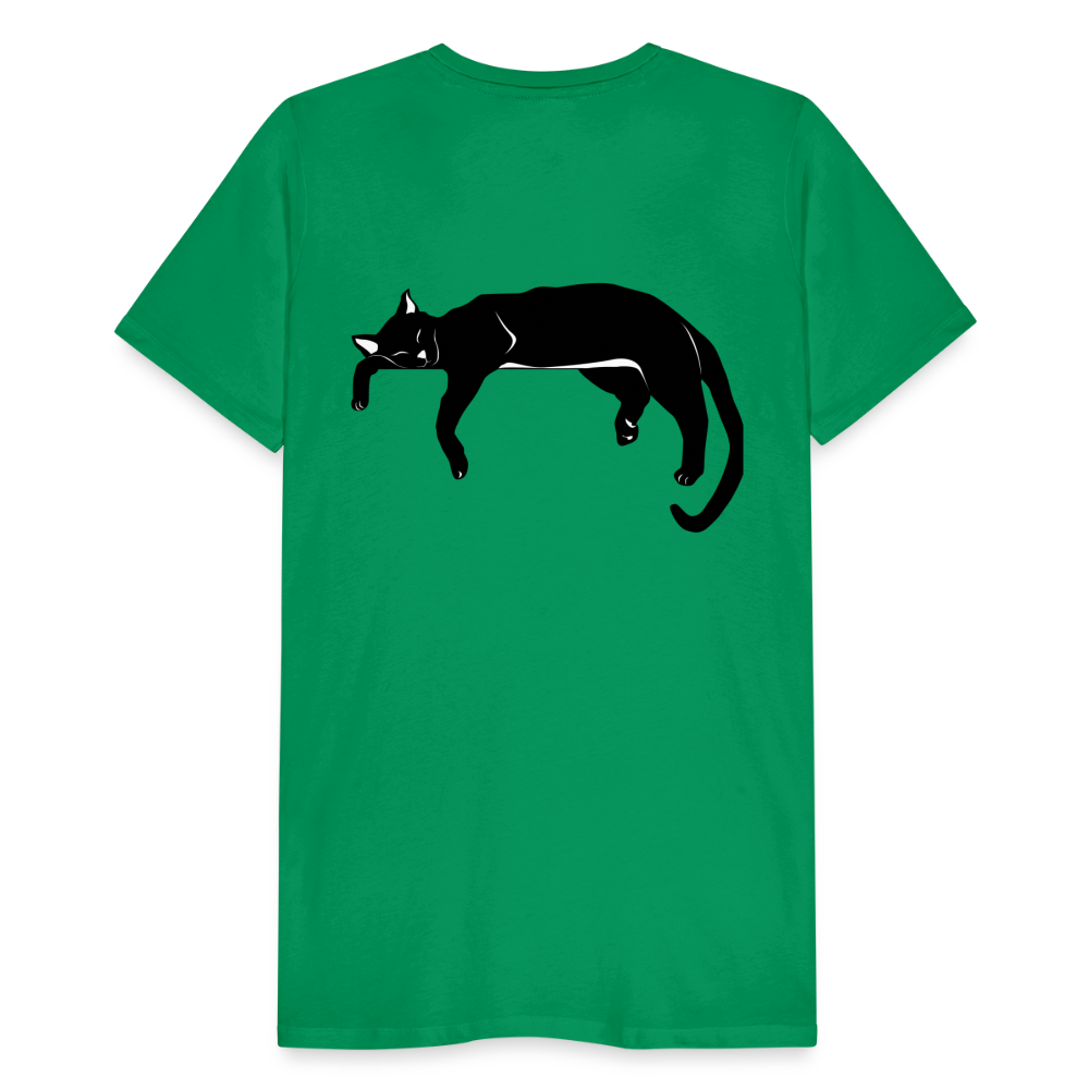 Men's Premium T-Shirt Live in the moment cat t-shirt - kelly green