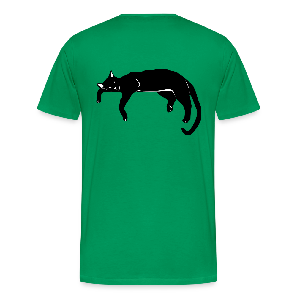 Men's Premium T-Shirt Live in the moment cat t-shirt - kelly green