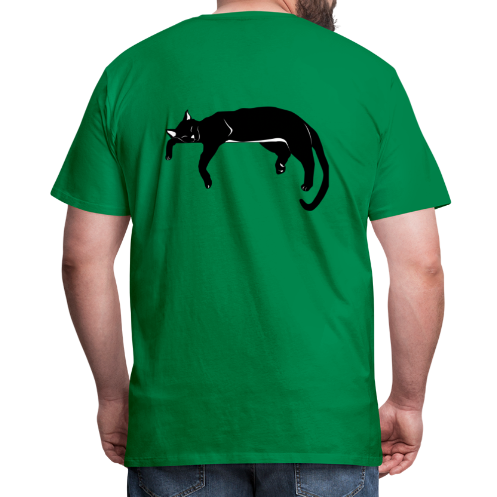 Men's Premium T-Shirt Live in the moment cat t-shirt - kelly green