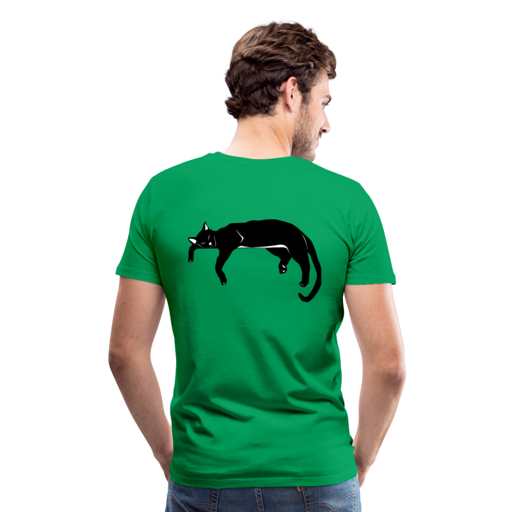 Men's Premium T-Shirt Live in the moment cat t-shirt - kelly green