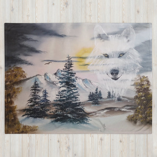 Throw Blanket Winterland Wolf By Jasmine